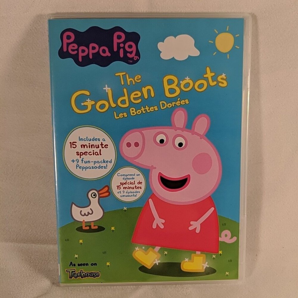 Peppa Pig The Golden Boots Les Bottes Dorees DVD Bilingual TESTED WORKING 10 eps